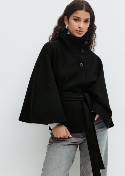 Veste Cape ceinturée