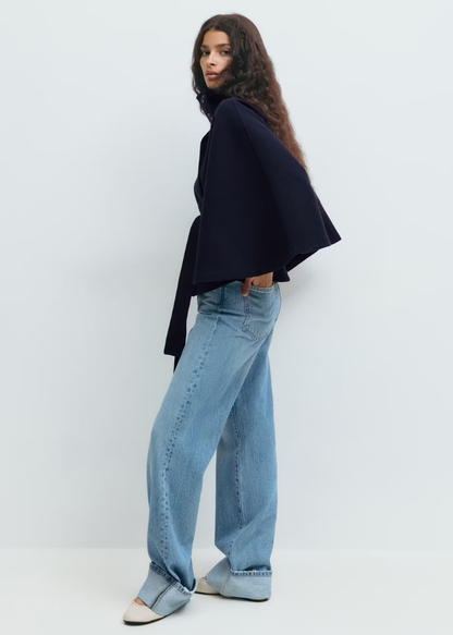 Veste Cape ceinturée